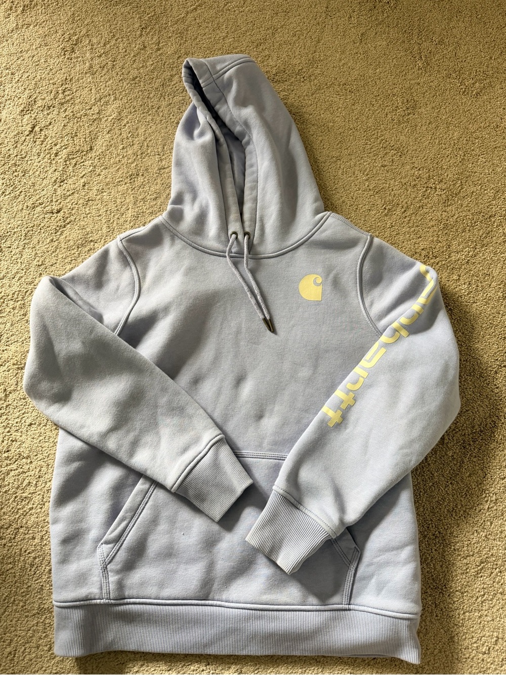Carhartt Woman’s Light purple Crewneck Hoodie with Yellow Logo